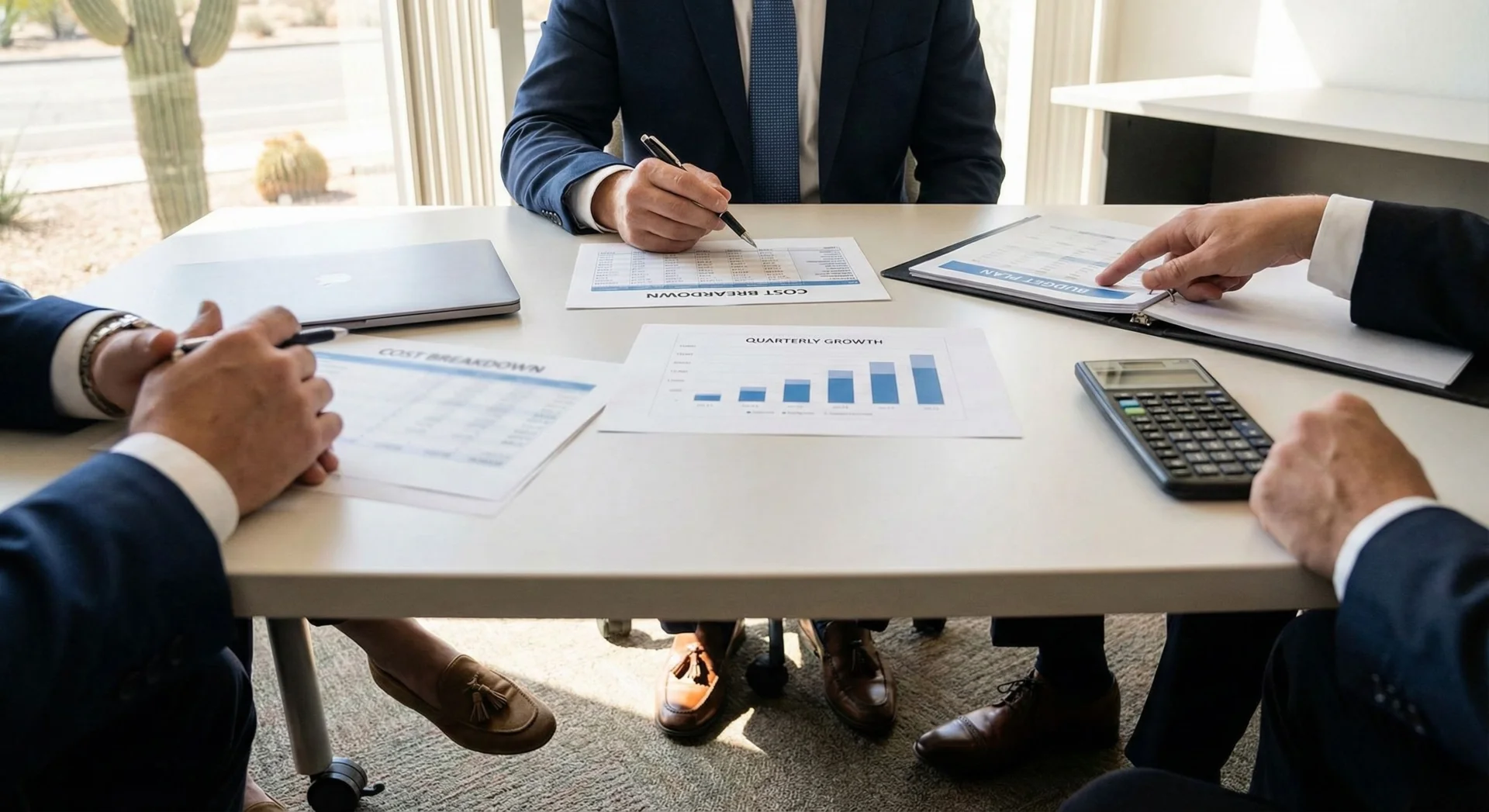 Budget planning spreadsheet and charts